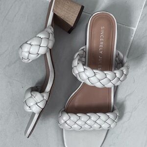Sincerly Jules White Braided Women's Sandals